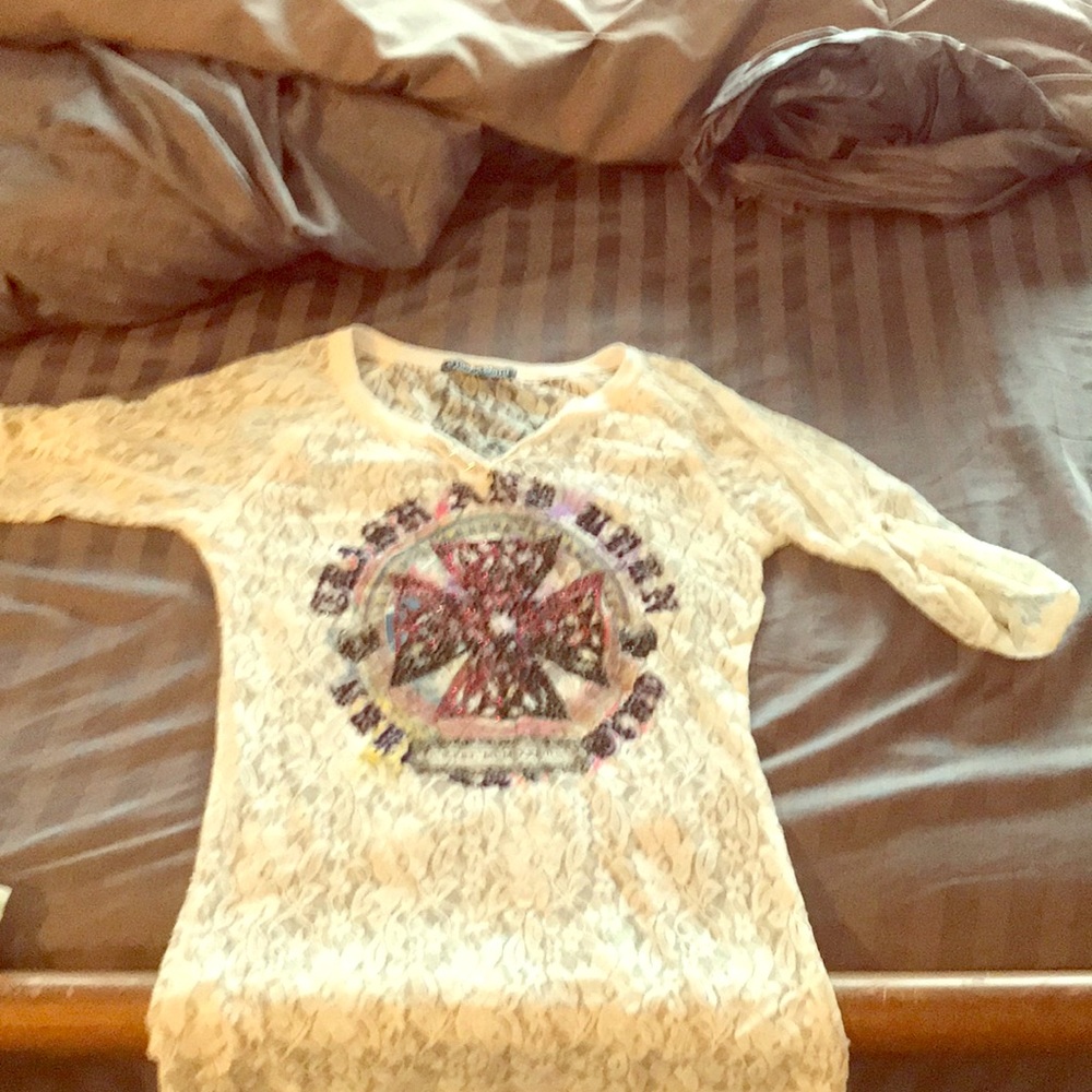 Crash and burn leave shirt size large